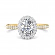 FlyerFit® 14K Yellow and 14K White Gold Micropave Halo Engagement Ring