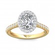 FlyerFit® 14K Yellow and 14K White Gold Micropave Halo Engagement Ring