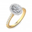 FlyerFit® 14K Yellow and 14K White Gold Micropave Halo Engagement Ring