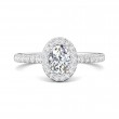 FlyerFit® 18K White Gold Micropave Halo Engagement Ring