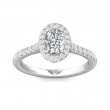 FlyerFit® 18K White Gold Micropave Halo Engagement Ring