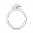 FlyerFit® 18K White Gold Micropave Halo Engagement Ring