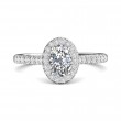 FlyerFit® 18K White Gold Micropave Halo Engagement Ring