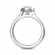 FlyerFit® 18K White Gold Micropave Halo Engagement Ring