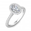 FlyerFit® Platinum Micropave Halo Engagement Ring