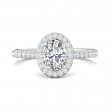 FlyerFit® 14K White Gold Micropave Halo Engagement Ring