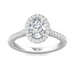 FlyerFit® 14K White Gold Micropave Halo Engagement Ring