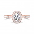 FlyerFit® 18K Pink Gold Micropave Halo Engagement Ring