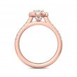 FlyerFit® 18K Pink Gold Micropave Halo Engagement Ring