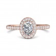 FlyerFit® 14K Pink Gold Micropave Halo Engagement Ring