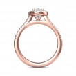 FlyerFit® 14K Pink Gold Micropave Halo Engagement Ring