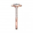 FlyerFit® 14K Pink Gold Micropave Halo Engagement Ring