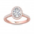 FlyerFit® 14K Pink Gold Micropave Halo Engagement Ring