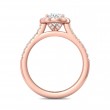 FlyerFit® 14K Pink Gold Micropave Halo Engagement Ring