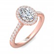 FlyerFit® 14K Pink Gold Micropave Halo Engagement Ring