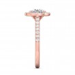 FlyerFit® 18K Pink Gold Micropave Halo Engagement Ring