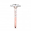 FlyerFit® 18K Pink Gold Shank And White Gold Top Micropave Halo Engagement Ring