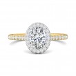 FlyerFit® 14K Yellow and 14K White Gold Micropave Halo Engagement Ring