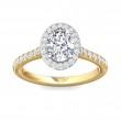 FlyerFit® 14K Yellow and 14K White Gold Micropave Halo Engagement Ring