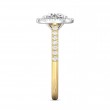 FlyerFit® 18K Yellow Gold Shank And White Gold Top Micropave Halo Engagement Ring