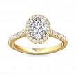 FlyerFit® 18K Yellow Gold Micropave Halo Engagement Ring