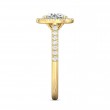 FlyerFit® 18K Yellow Gold Micropave Halo Engagement Ring