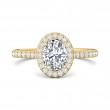 FlyerFit® 14K Yellow Gold Micropave Halo Engagement Ring