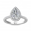 FlyerFit® Platinum Micropave Halo Engagement Ring