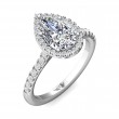 FlyerFit® Platinum Micropave Halo Engagement Ring