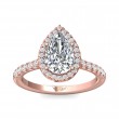 FlyerFit® 14K Pink Gold Micropave Halo Engagement Ring