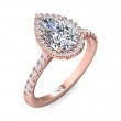 FlyerFit® 14K Pink Gold Micropave Halo Engagement Ring