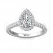 FlyerFit® 18K White Gold Micropave Halo Engagement Ring