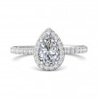 FlyerFit® 18K White Gold Micropave Halo Engagement Ring