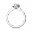 FlyerFit® 18K White Gold Micropave Halo Engagement Ring