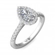 FlyerFit® 18K White Gold Micropave Halo Engagement Ring