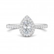 FlyerFit® 18K White Gold Micropave Halo Engagement Ring