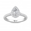 FlyerFit® 18K White Gold Micropave Halo Engagement Ring