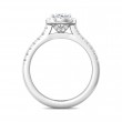 FlyerFit® 18K White Gold Micropave Halo Engagement Ring