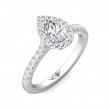 FlyerFit® 18K White Gold Micropave Halo Engagement Ring