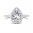 FlyerFit® 14K White Gold Micropave Halo Engagement Ring