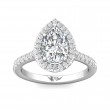 FlyerFit® 14K White Gold Micropave Halo Engagement Ring