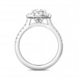 FlyerFit® 14K White Gold Micropave Halo Engagement Ring