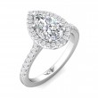 FlyerFit® 14K White Gold Micropave Halo Engagement Ring