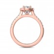 FlyerFit® 18K Pink Gold Micropave Halo Engagement Ring