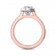 FlyerFit® 14K Pink Gold Shank And White Gold Top Micropave Halo Engagement Ring