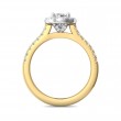 FlyerFit® 18K Yellow Gold Shank And White Gold Top Micropave Halo Engagement Ring