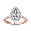 FlyerFit® 14K Pink Gold Shank And White Gold Top Micropave Halo Engagement Ring