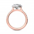 FlyerFit® 14K Pink Gold Shank And White Gold Top Micropave Halo Engagement Ring