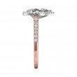 FlyerFit® 14K Pink Gold Shank And White Gold Top Micropave Halo Engagement Ring