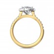 FlyerFit® 18K Yellow Gold Shank And White Gold Top Micropave Halo Engagement Ring